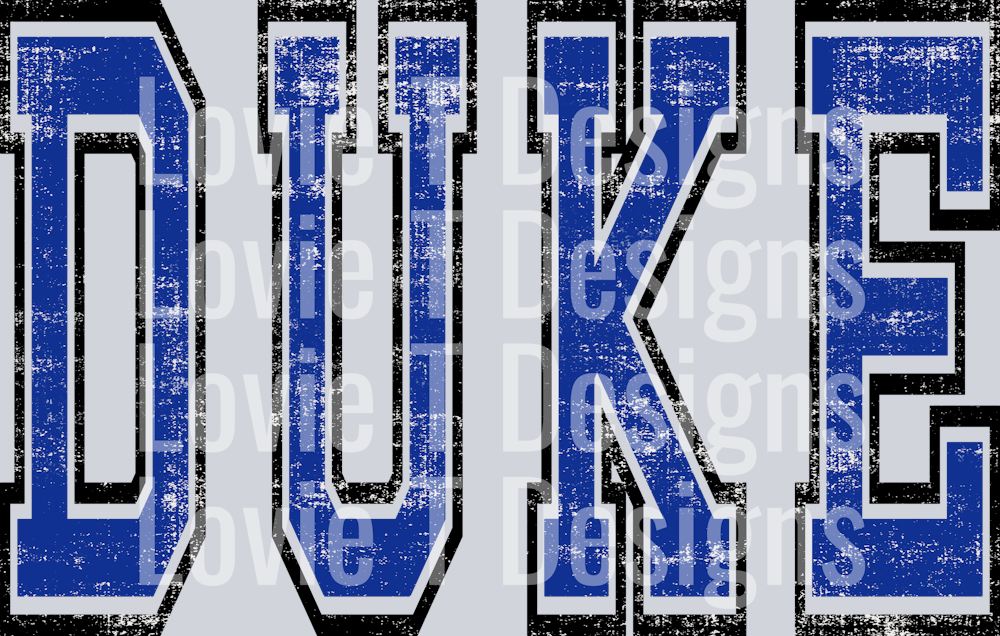 DULE ROYAL AND BLACK VARSITY GRUNGE MASCOT