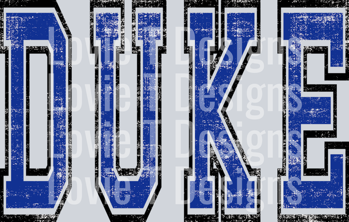 DULE ROYAL AND BLACK VARSITY GRUNGE MASCOT