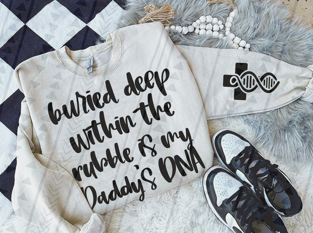 Daddy's Dna Black DTF transfer design – image 1