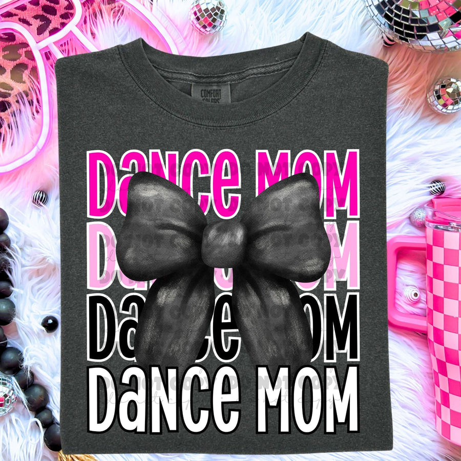 Dance Mom Black Bow Pink Ombre Words-Lovie T Designs