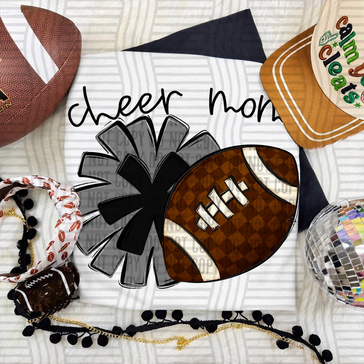 Cheer Mom DTF transfer in Dark Grey & Black
