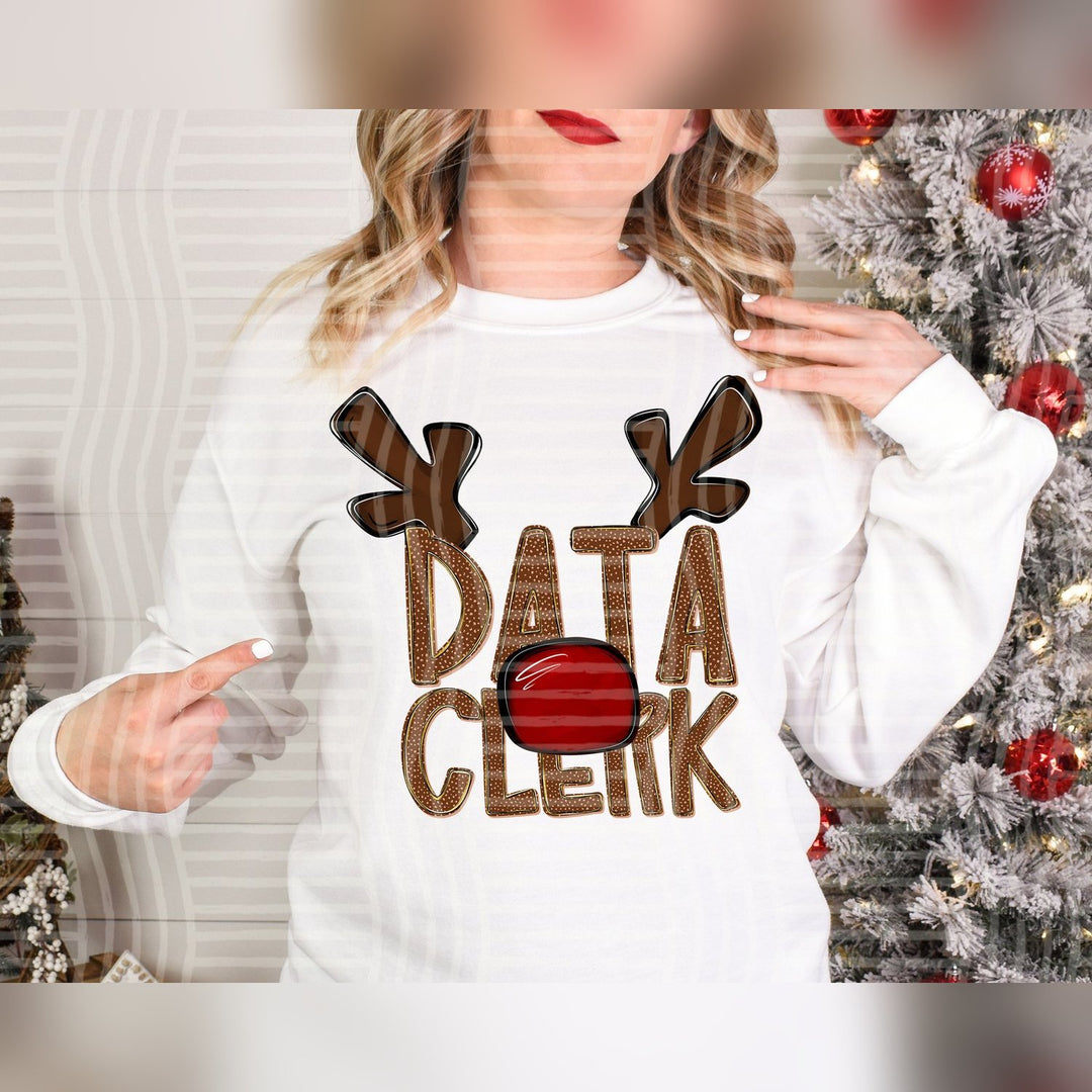 Data Clerk Deer Antler School Staff DTF transfer