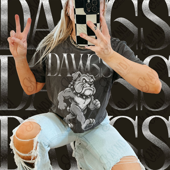 Halftone Mascots Dawgs 2 DTF transfer mockup