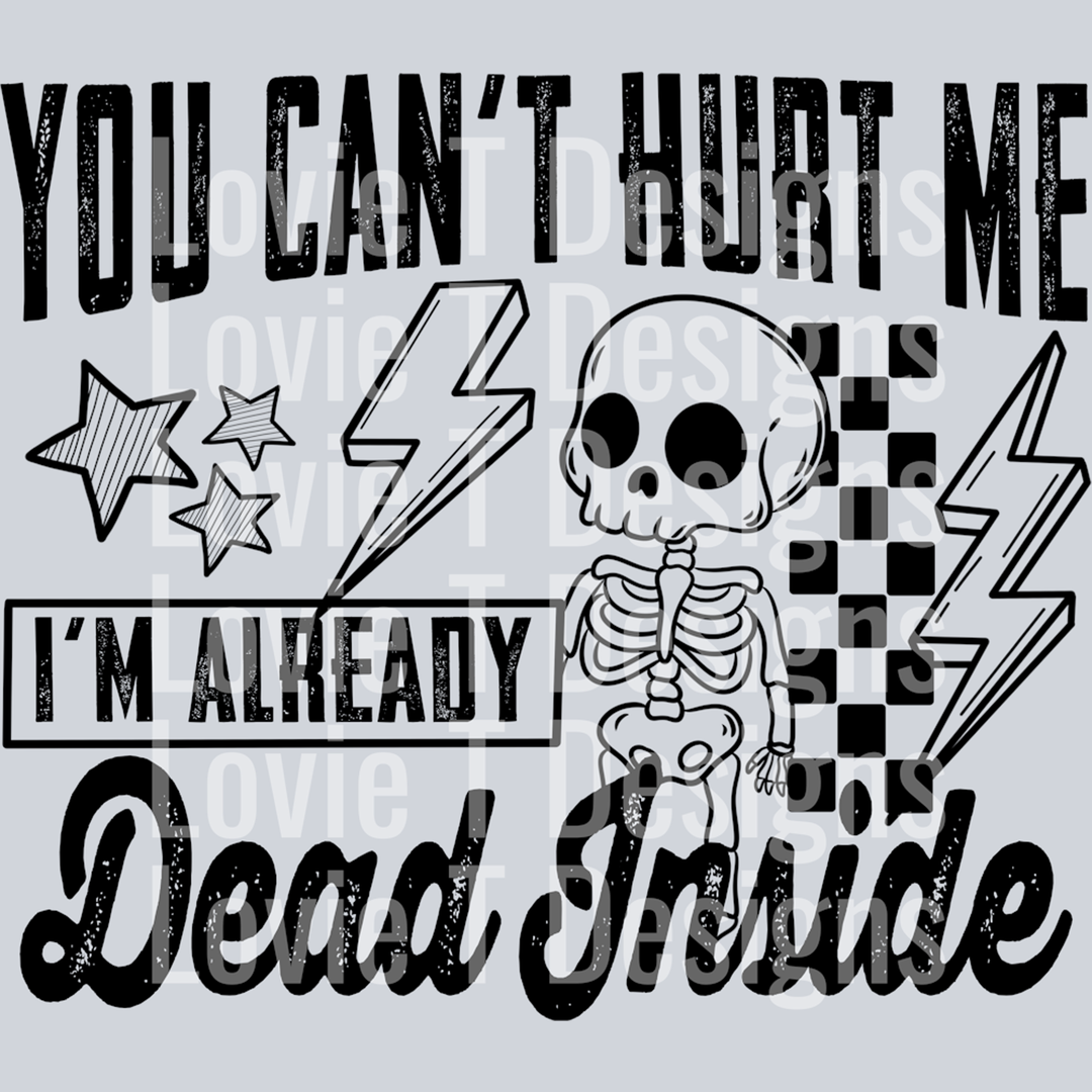 Dead Inside Single Color Black – DTF Transfer – product image