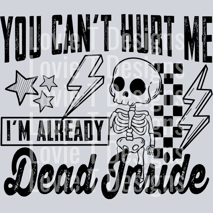 Dead Inside Single Color Black – DTF Transfer – product image