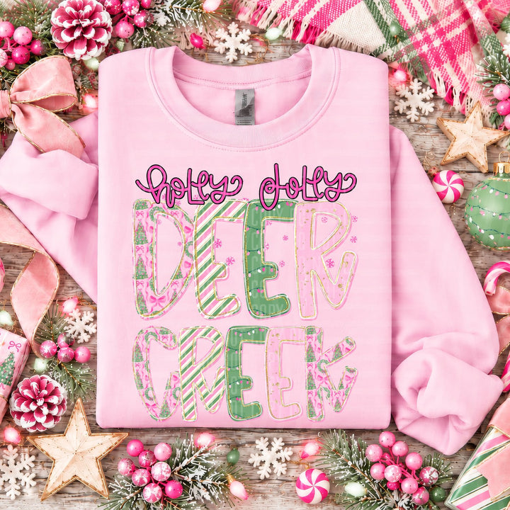 Deer Creek Holly Jolly Mistletoe Magic Mascots DTF transfer