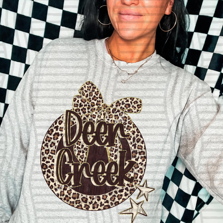 Deer Creek Leopard Round mascot DTF transfer