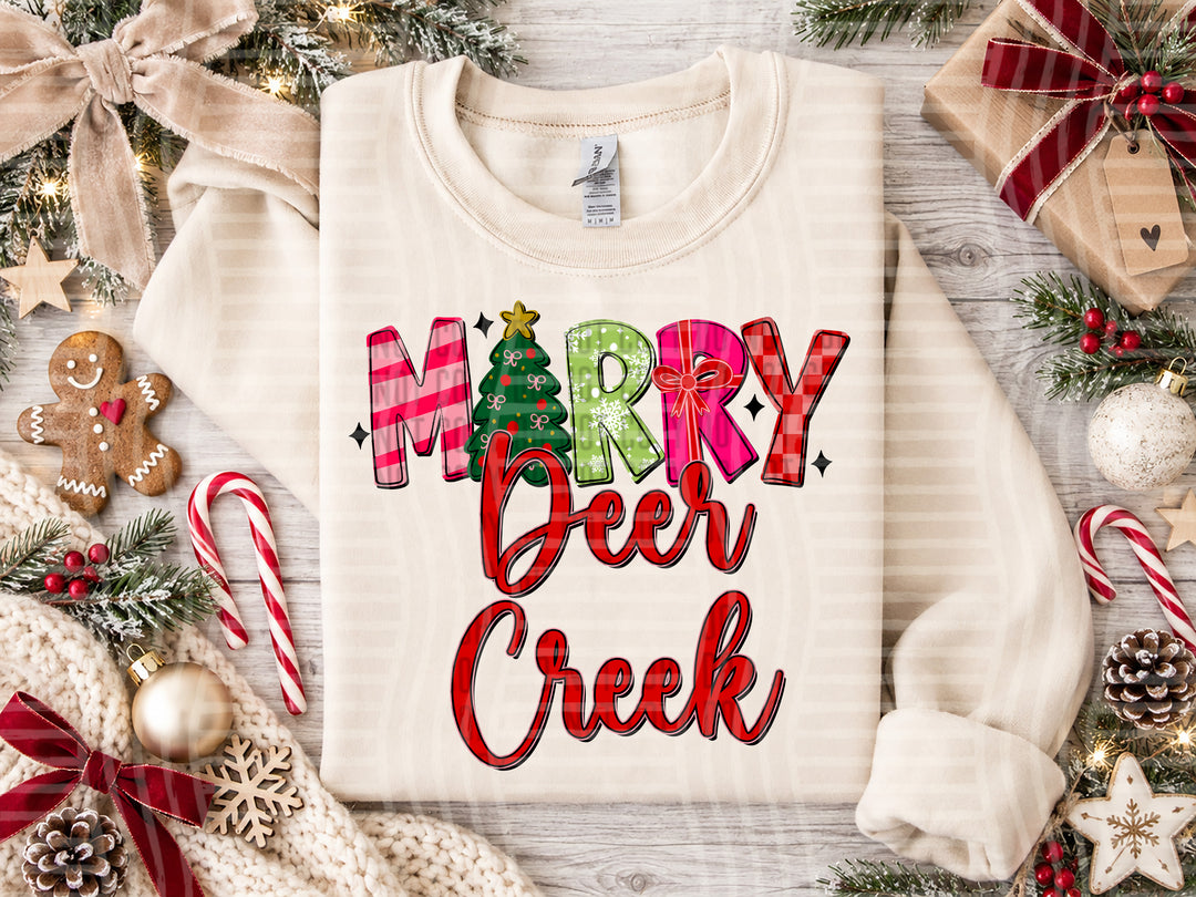 Deer Creek Merry mascot DTF transfer
