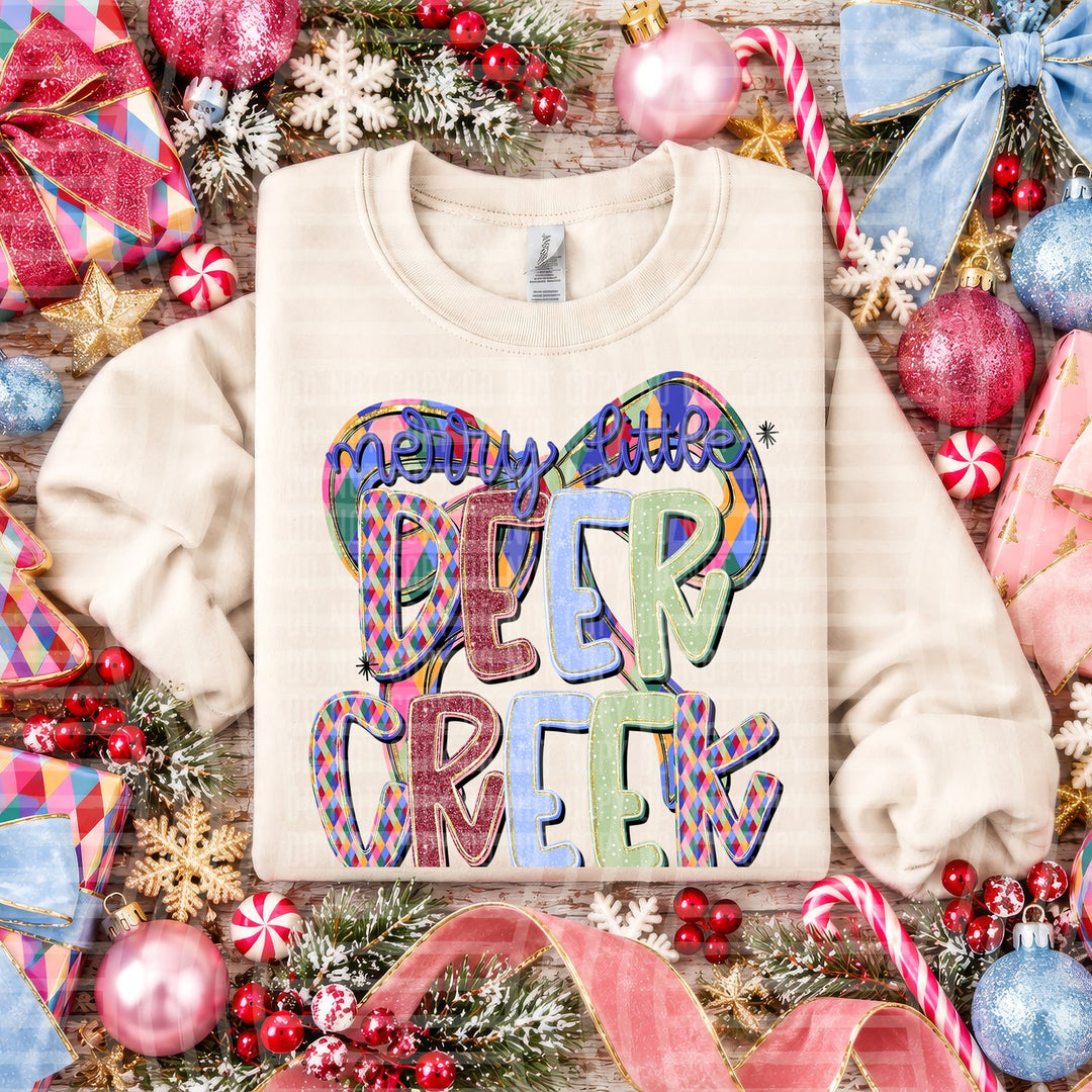 Deer Creek Merry Little Mascots DTF transfer
