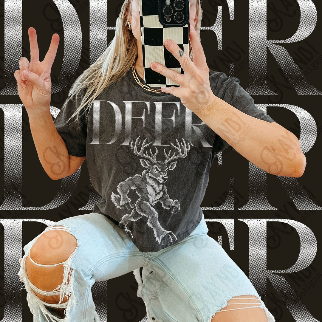 Halftone Mascots Deer DTF transfer mockup
