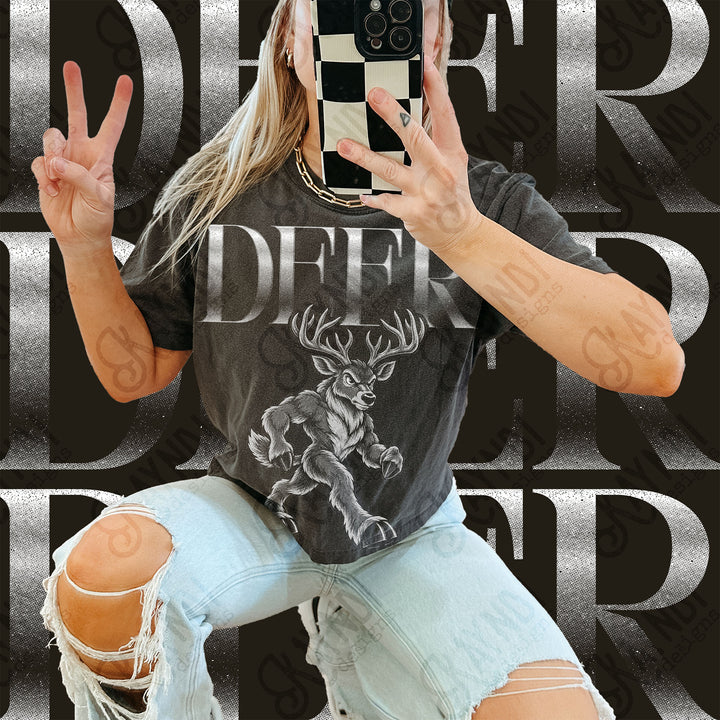 Halftone Mascots Deer DTF transfer mockup
