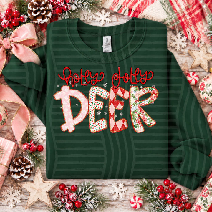 Deer Holly Jolly Confetti Mascots DTF transfer