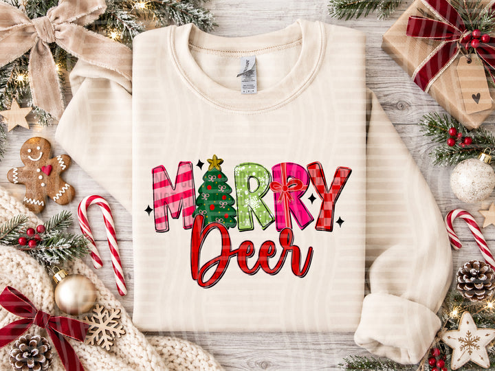 Deer Merry mascot DTF transfer