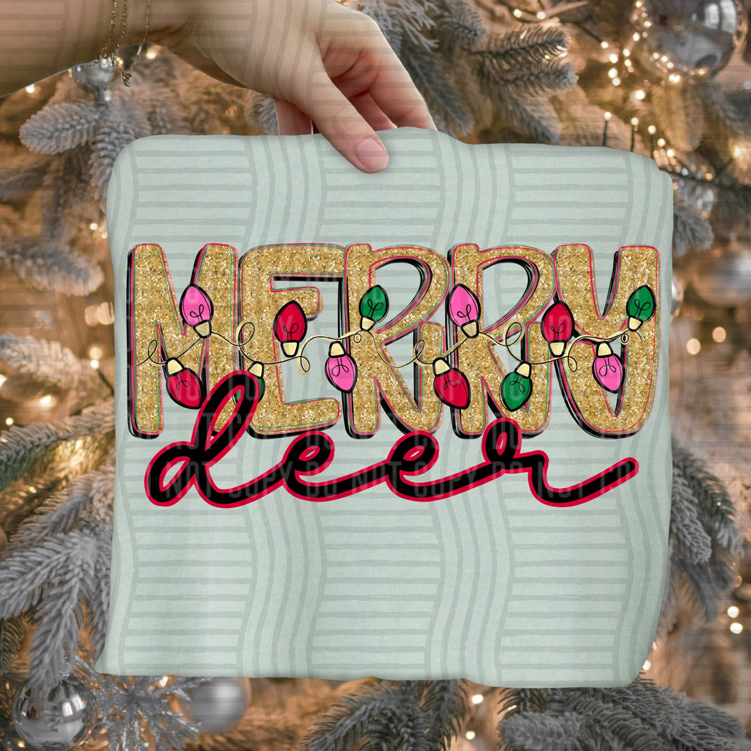 Deer Merry Lights Mascots DTF transfer