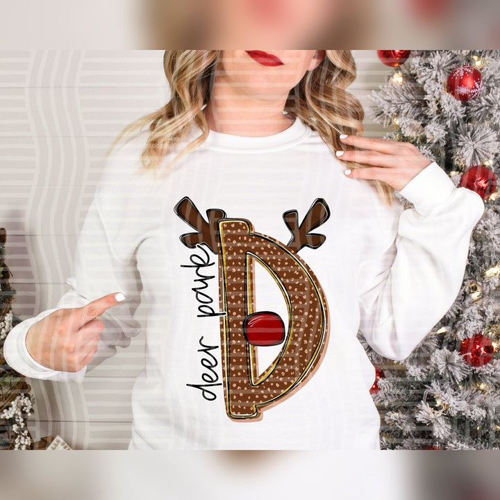 Deer Park Deer Antler Initial Mascots DTF transfer