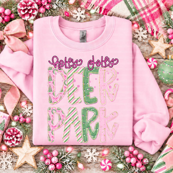 Holly Jolly Mistletoe Magic Mascots Deer Park design