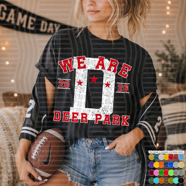Varsity Initials White Outline Mascots Deer Park design