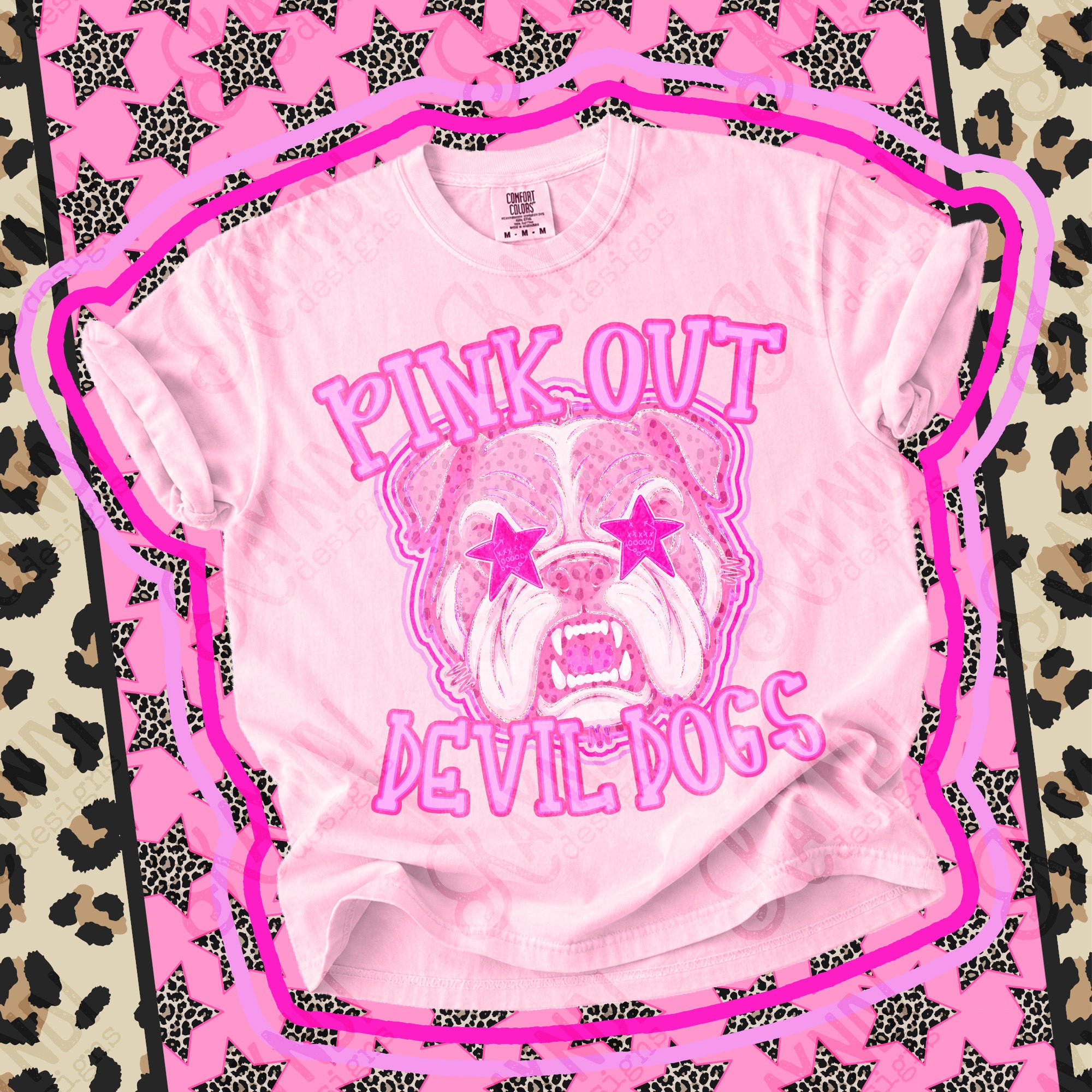 Pink Out Mascots Devil Dogs 4 mockup