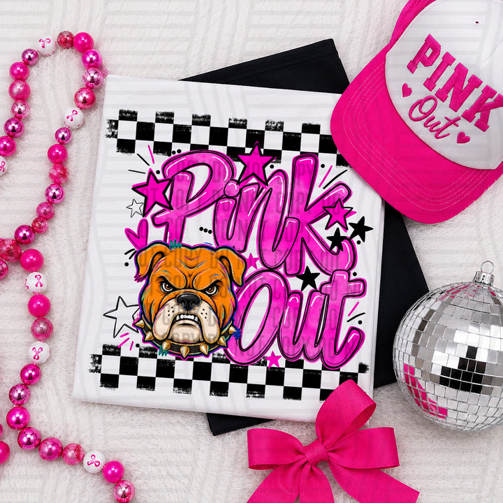 Devil Dogs Pink Out mascot DTF transfer