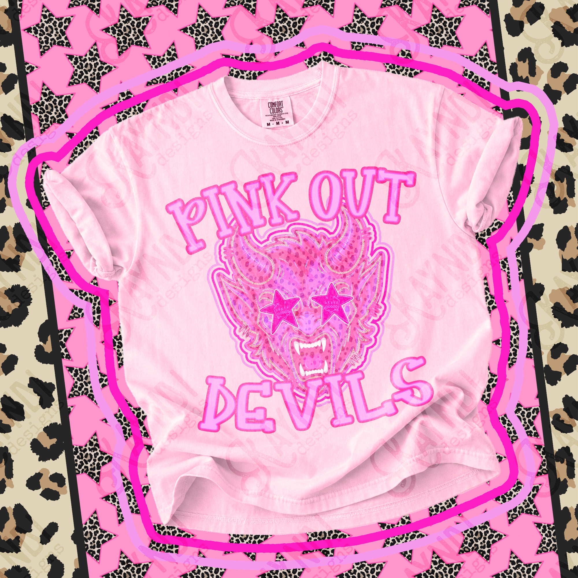 Pink Out Mascots Devils 2 mockup