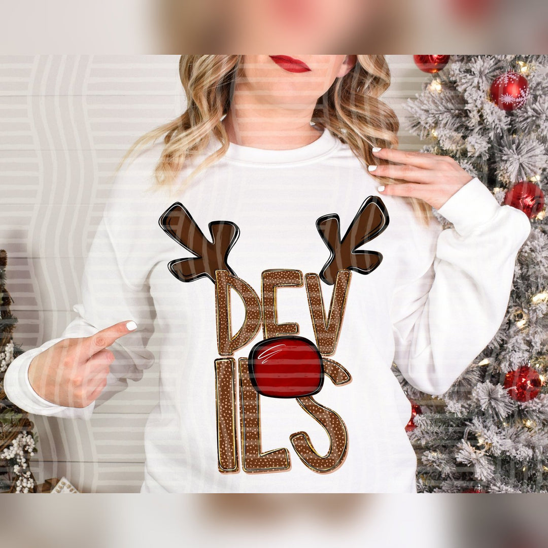 Devils Deer Antler Mascots DTF transfer