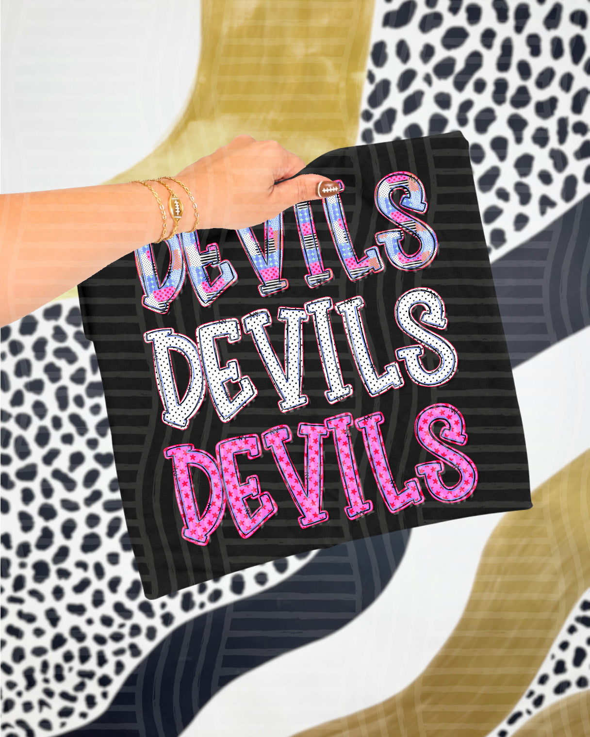 Dolly Tri Stacked Mascots Devils design