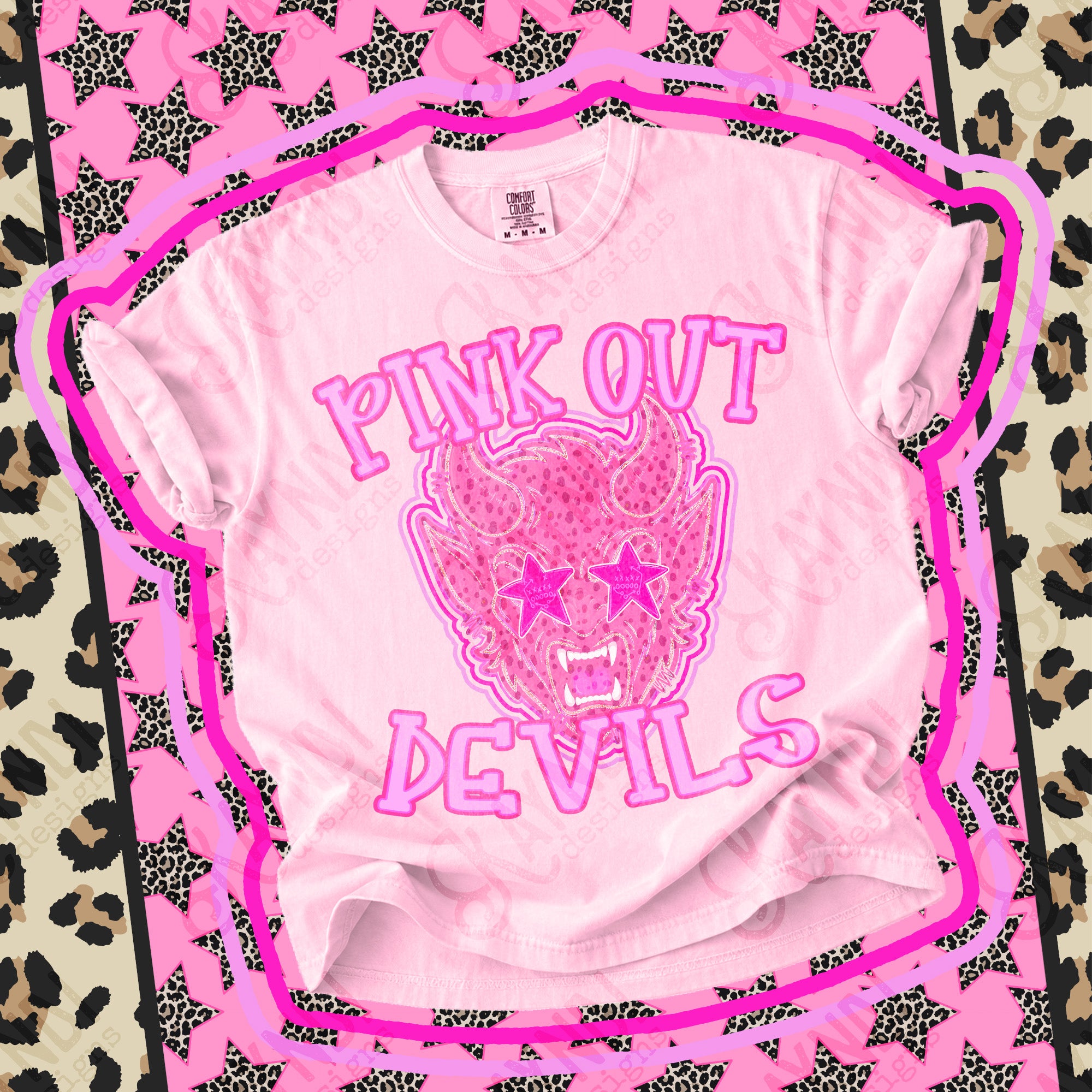 Pink Out Mascots Devils mockup