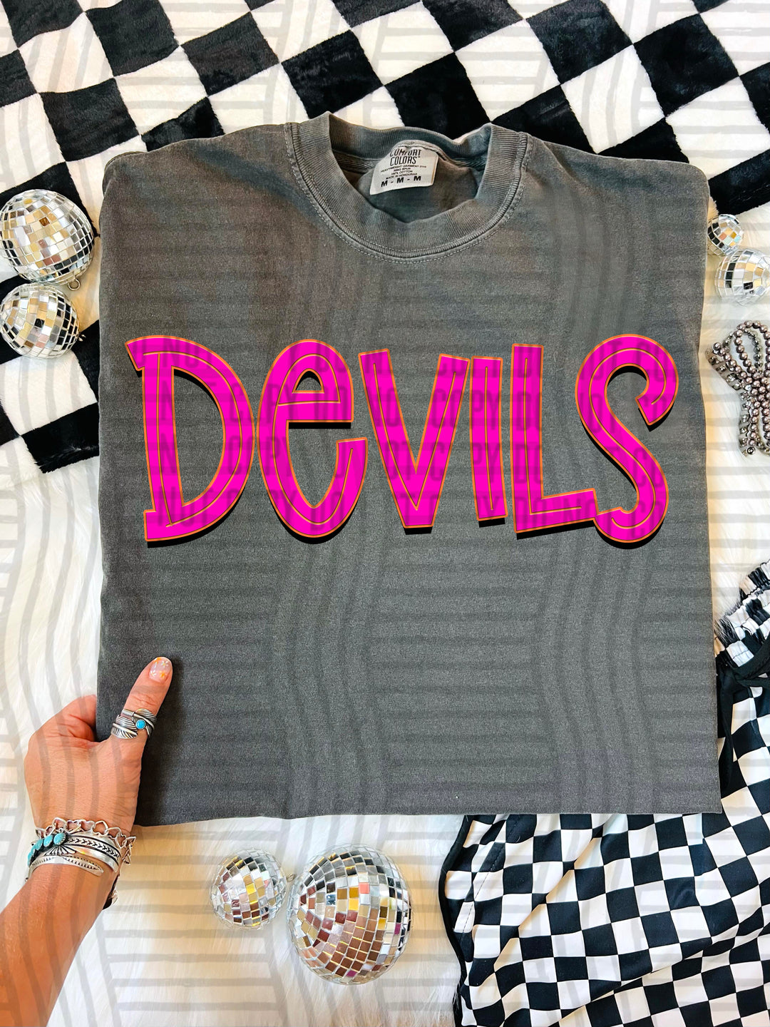 Devils Pink Punch mascot DTF transfer