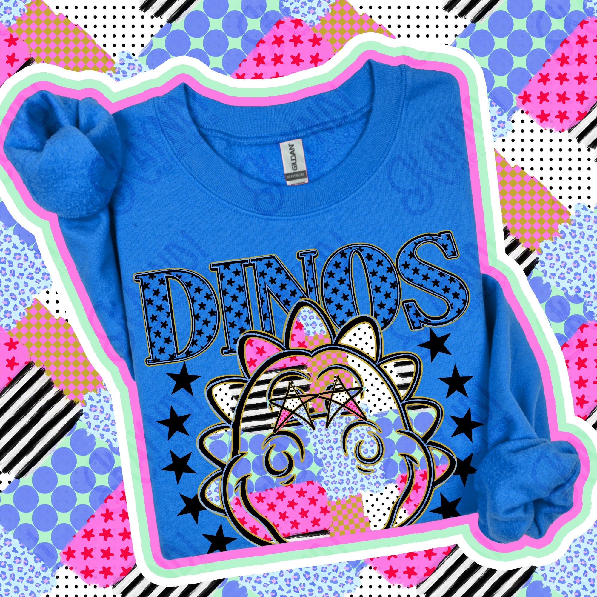 Patchwork Varsity Stars Mascots Dinos 2 design