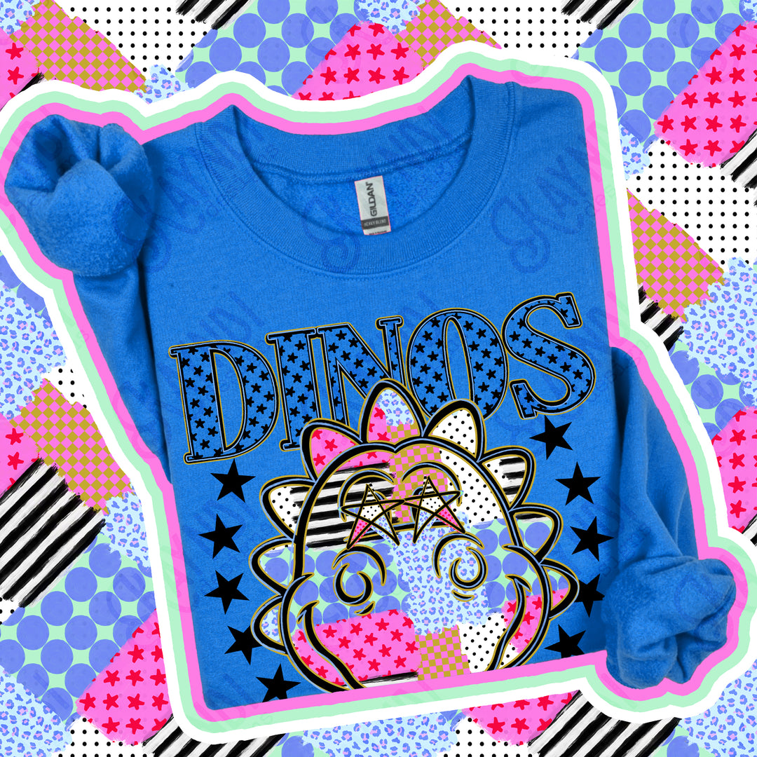 Dinos 2 Patchwork Varsity Stars mascot DTF transfer