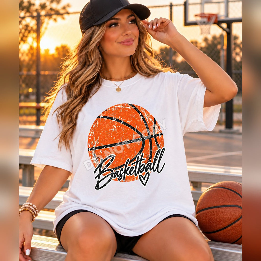 Distressed Basketball basketball DTF transfer mockup