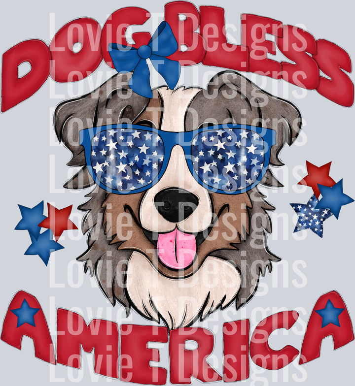 Dog Bless America Aussie