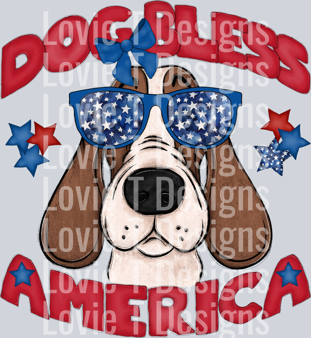 Dog Bless America Basset Hound