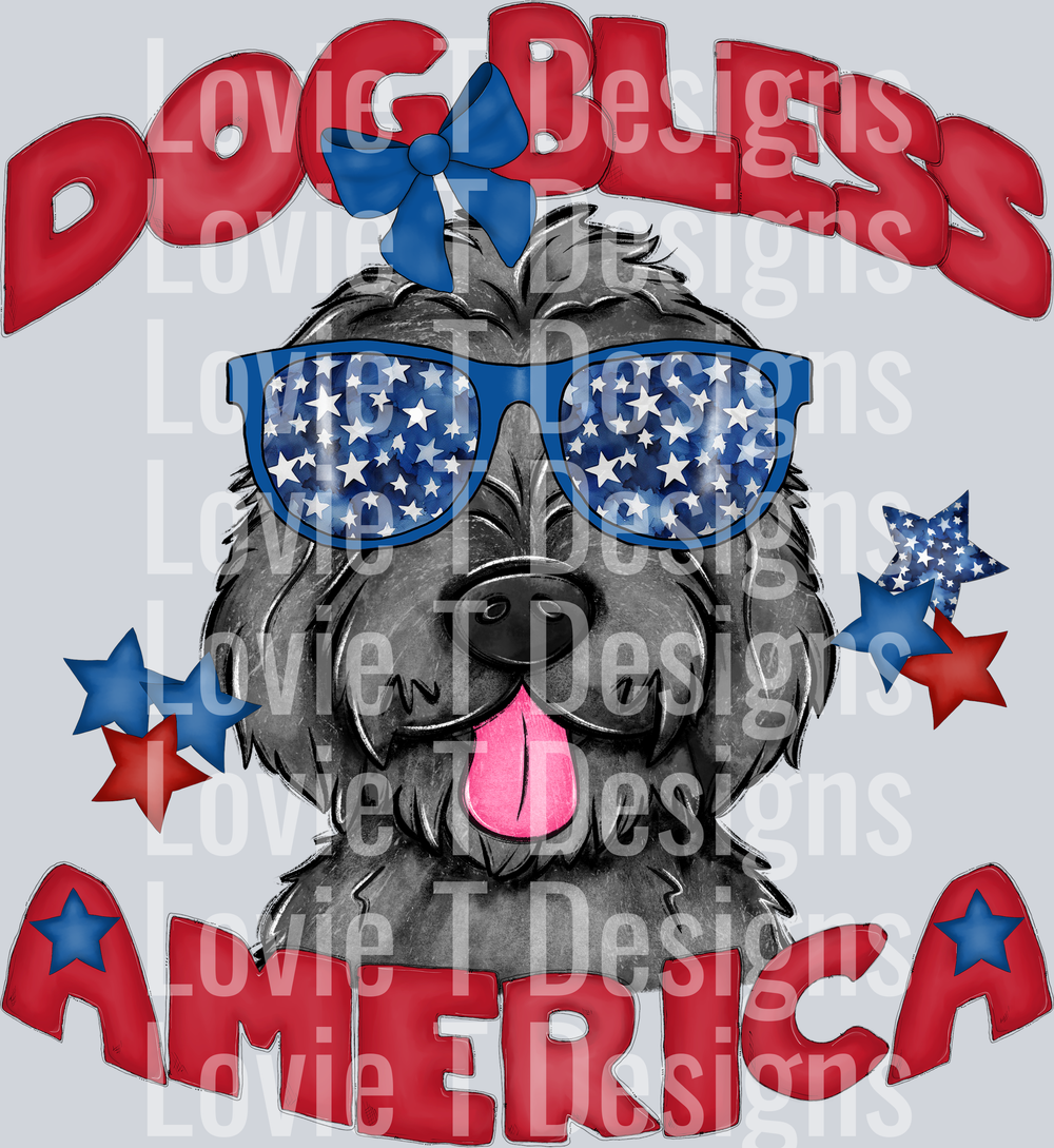 Dog Bless America Black Doodle