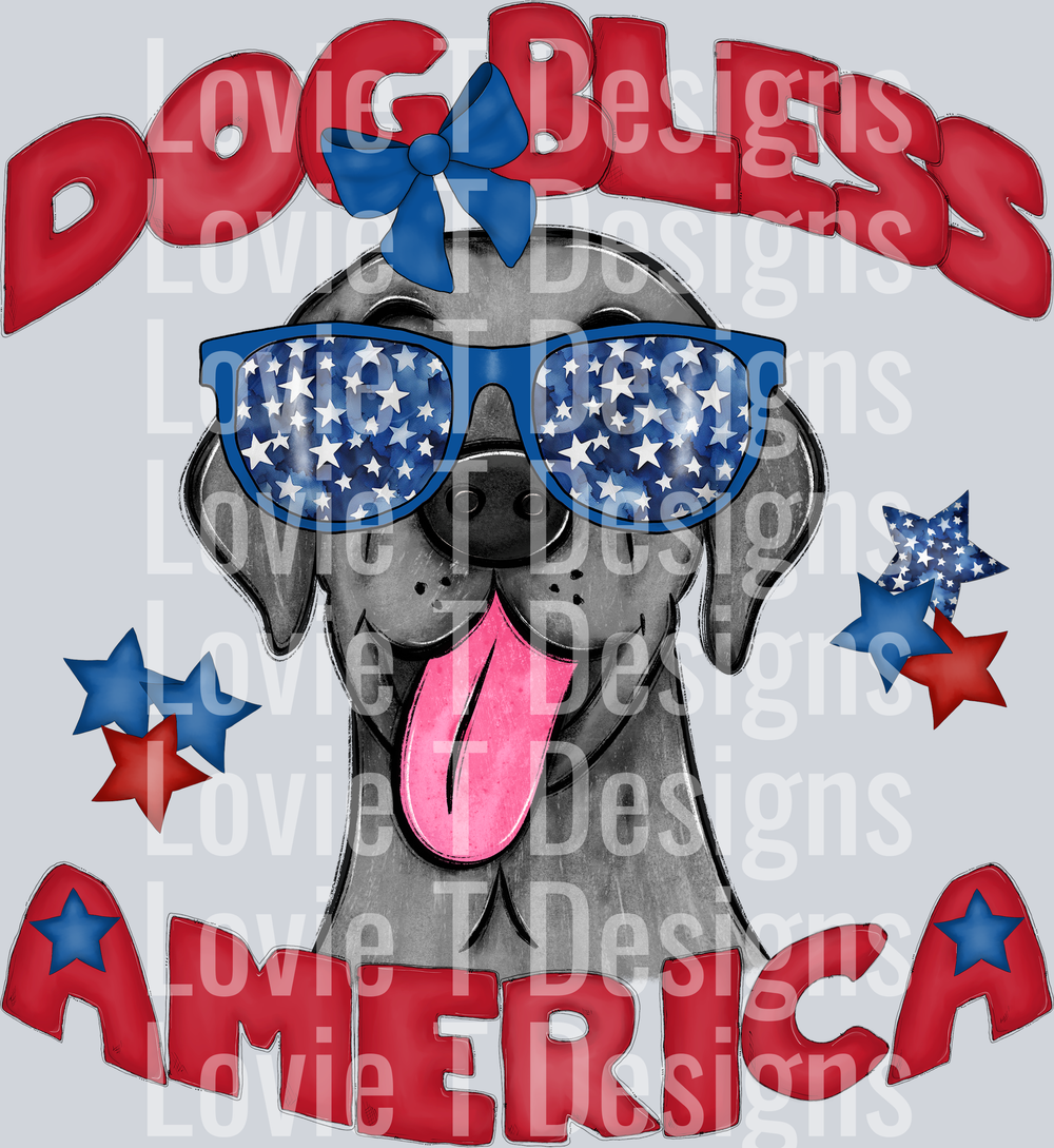 Dog Bless America Black Lab