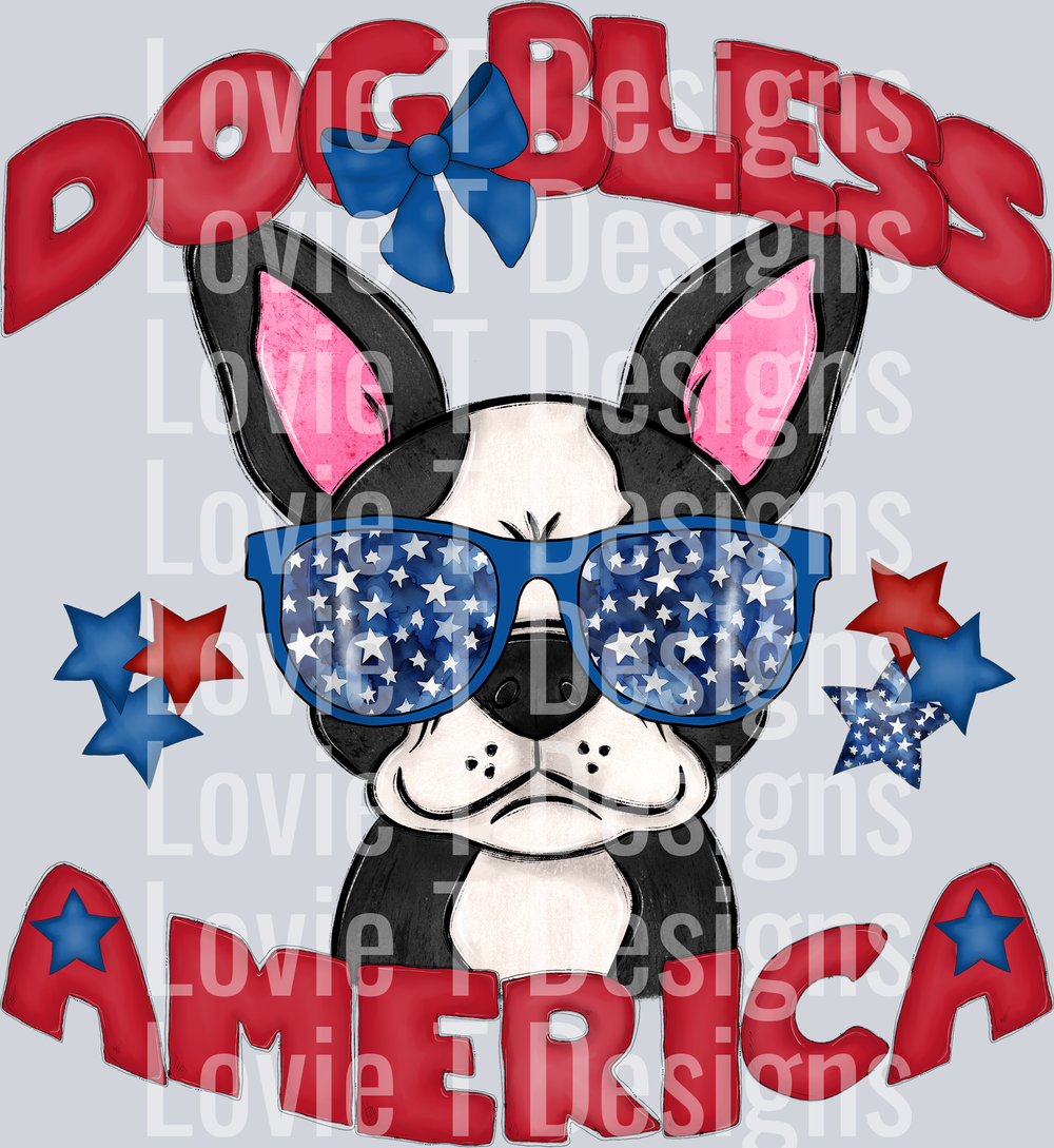 Dog Bless America Boston Terrier