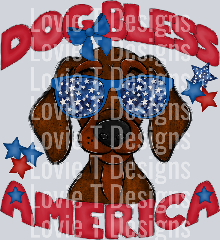 Dog Bless America Dachshund RED