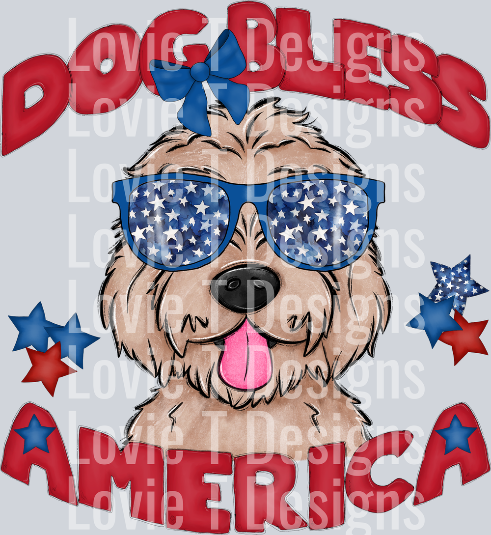 Dog Bless America Golden Doodle