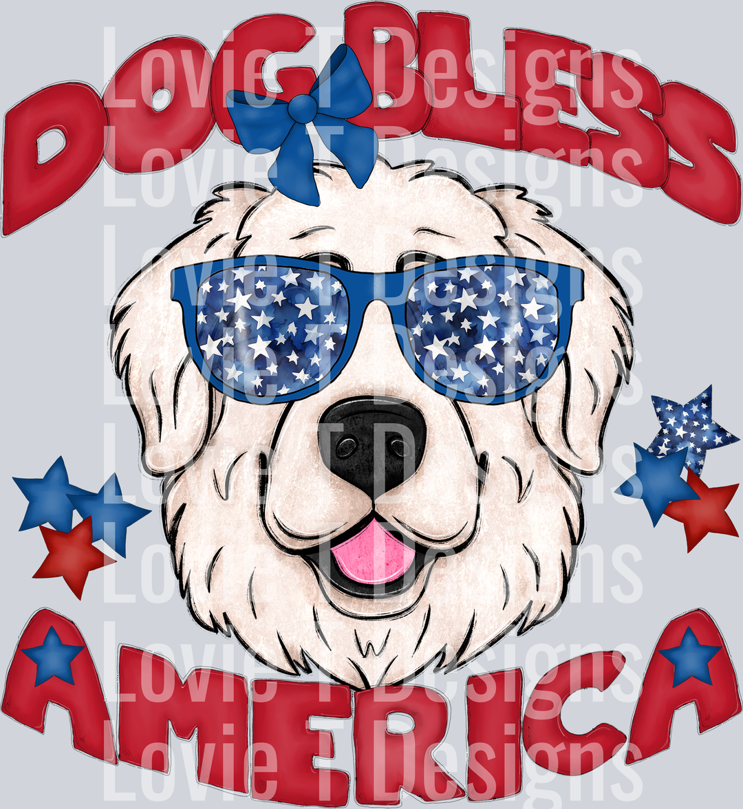 Dog Bless America Great Pyreneese