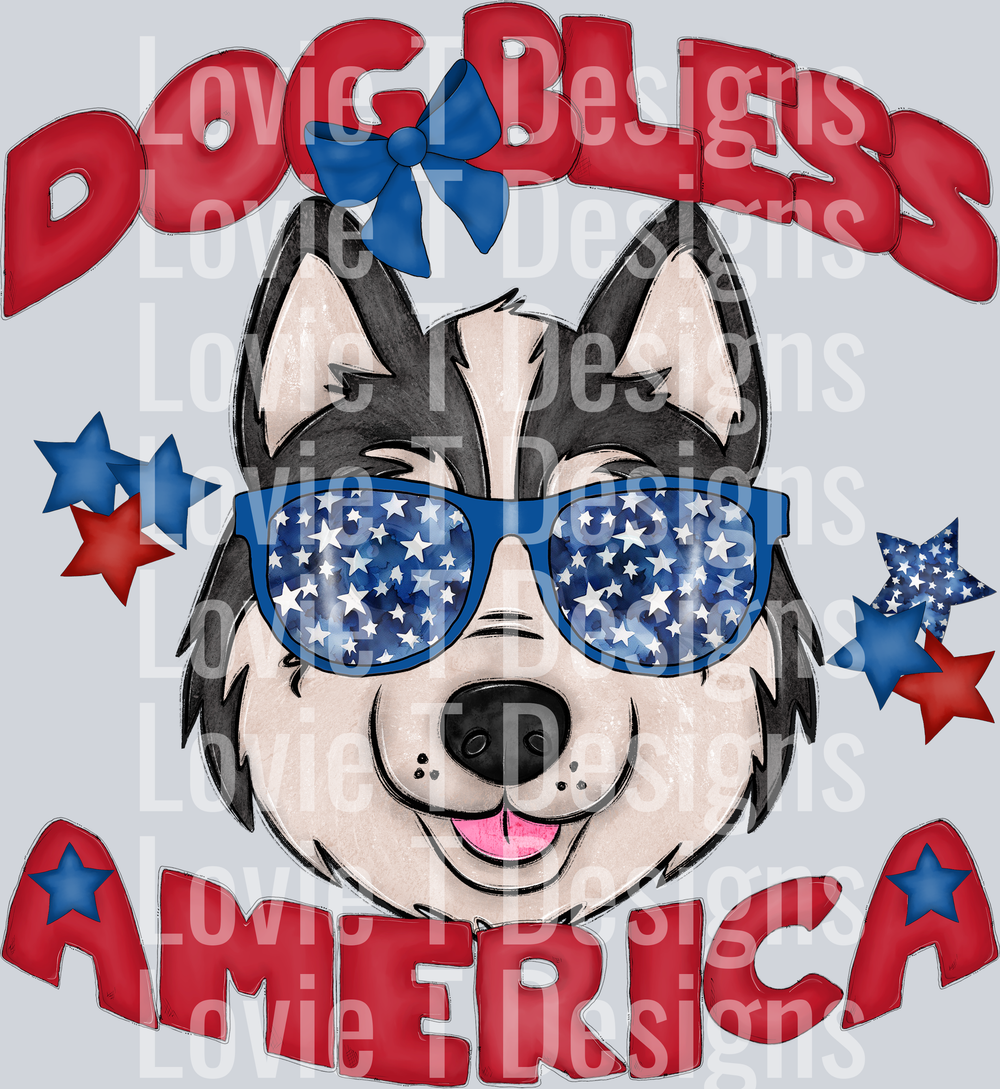 Dog Bless America Huskie