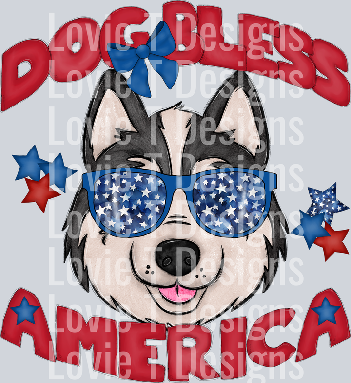 Dog Bless America Huskie