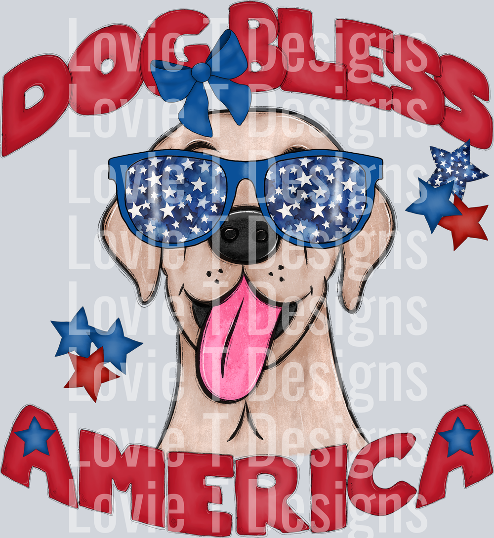 Dog Bless America Yellow Lab