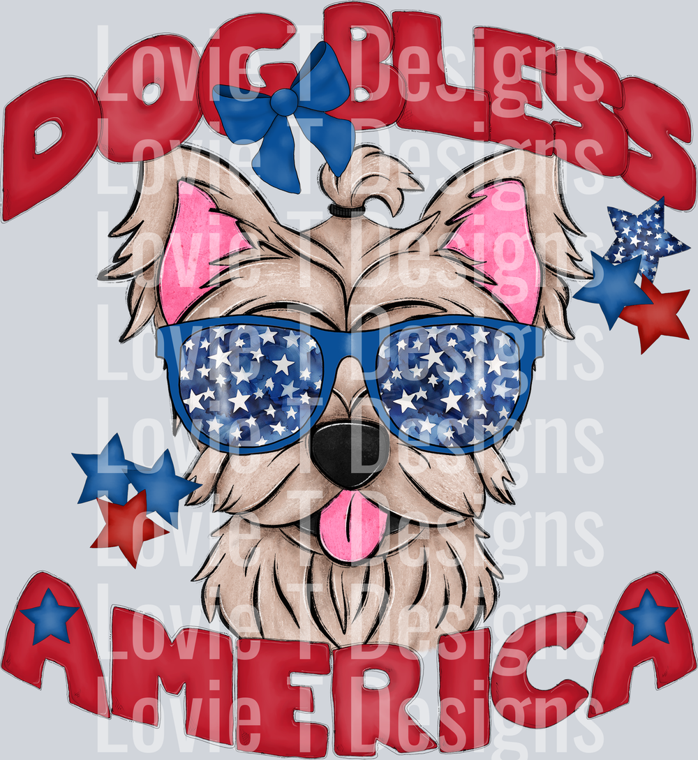 Dog Bless America Yorkie