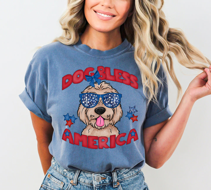 DOG BLESS AMERICA GOLDEN DOODLE