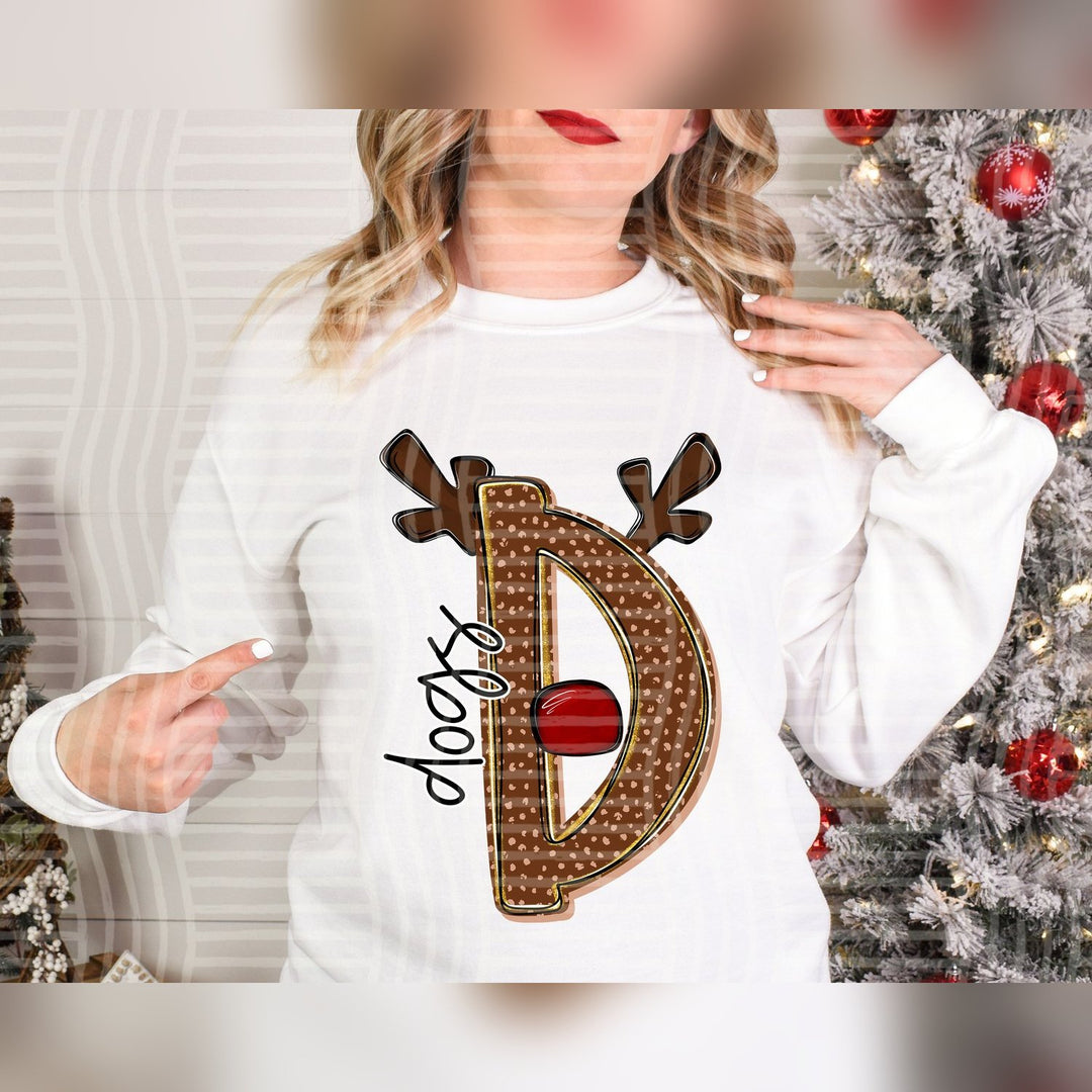 Dogs Deer Antler Initial Mascots DTF transfer