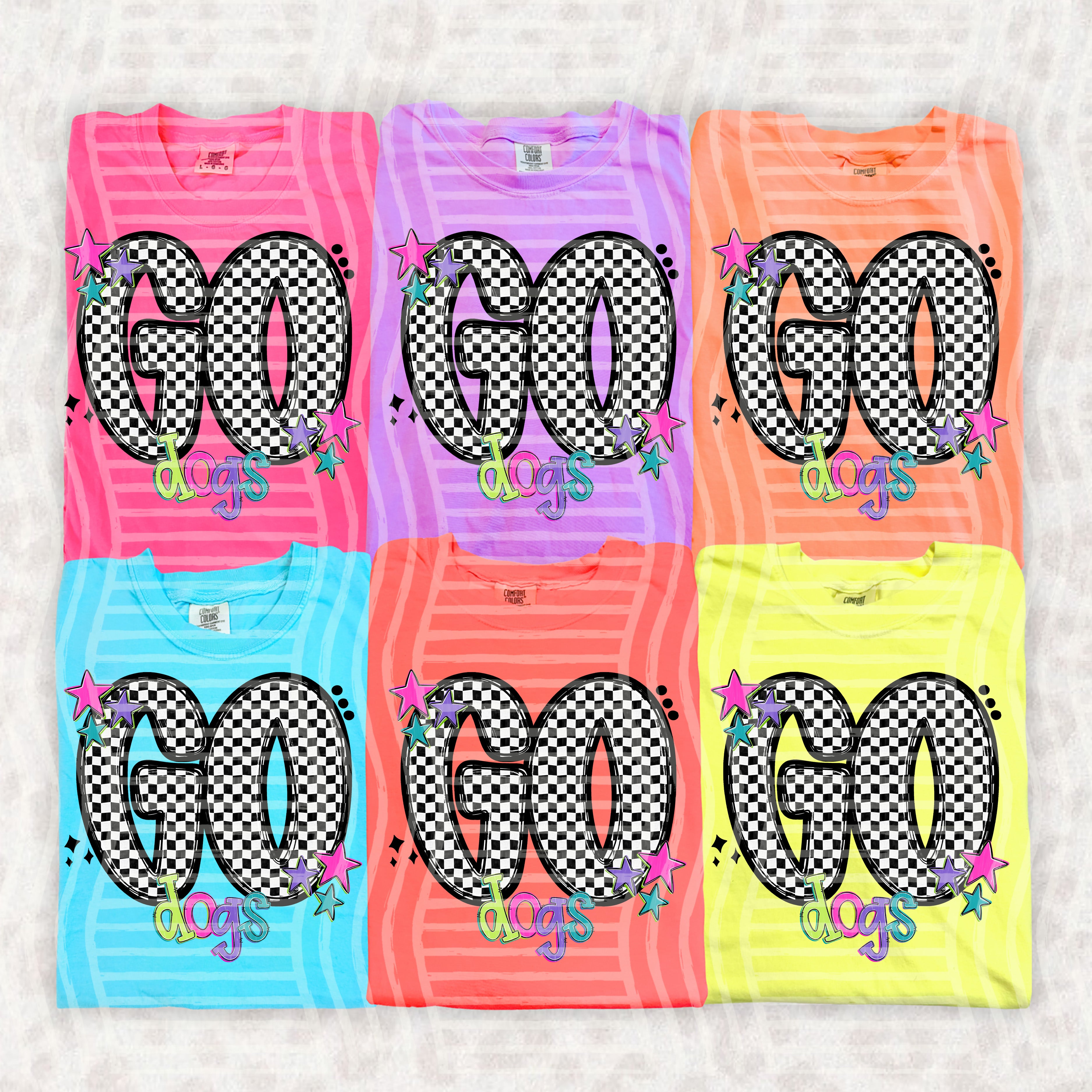 Go Checker Neons Mascots Dogs design