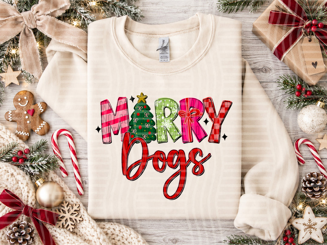 Dogs Merry mascot DTF transfer