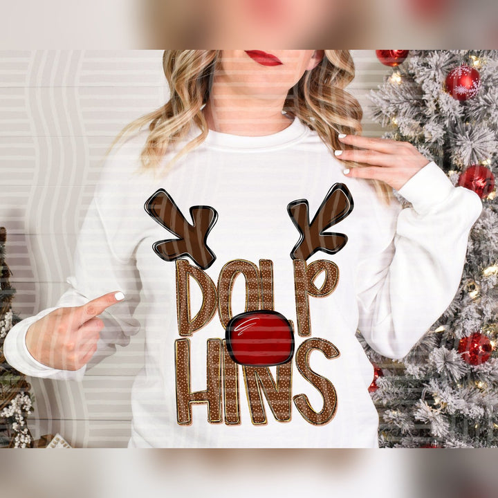 Dolphins Deer Antler Mascots DTF transfer