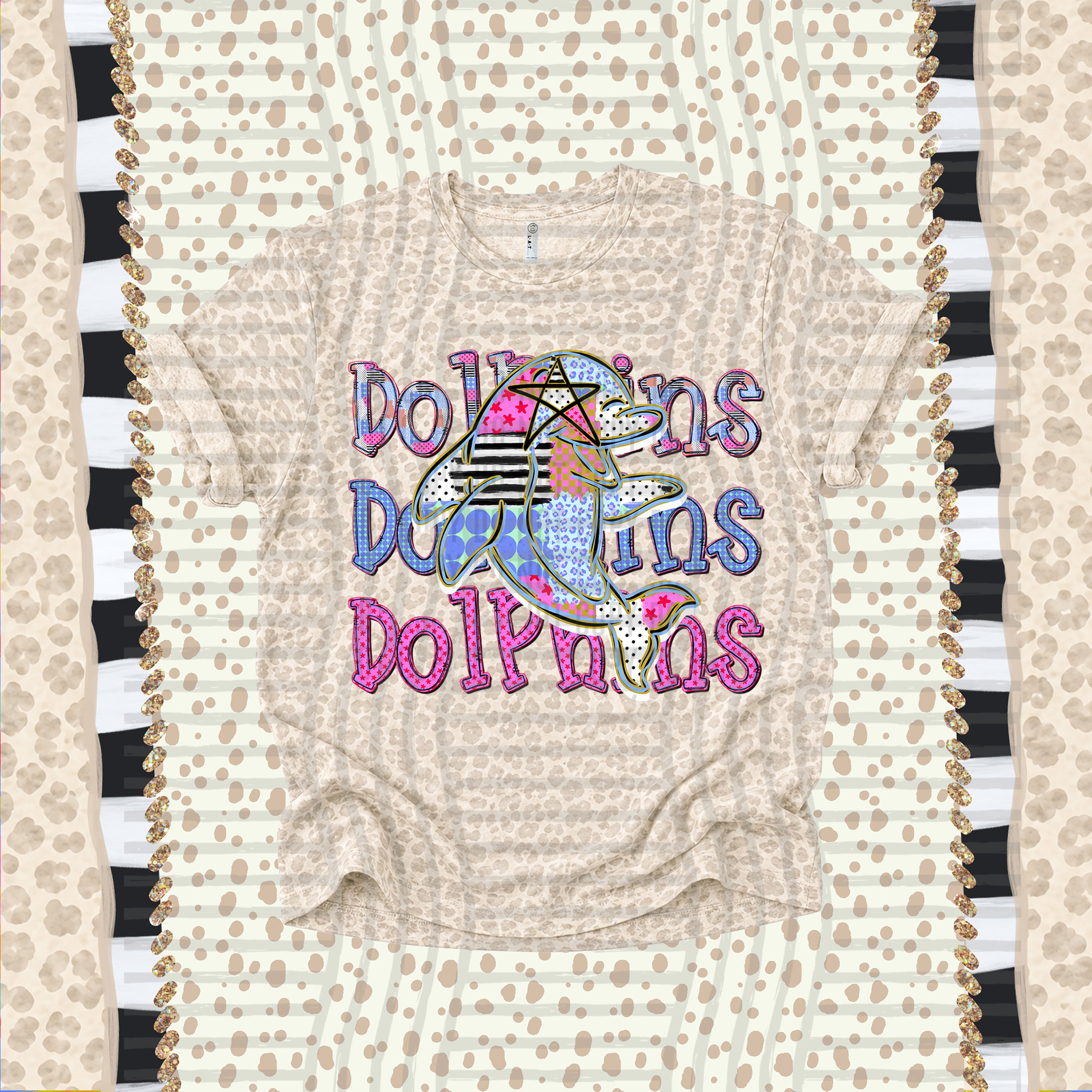 Dolly Doodle Mascots Dolphins design