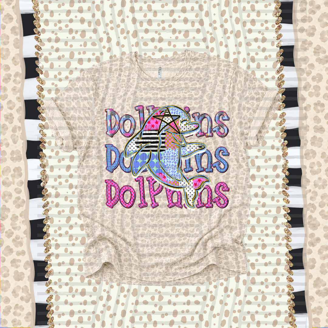 Dolphins Dolly Doodle mascot DTF transfer